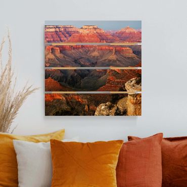 Holzbild - Grand Canyon nach dem Sonnenuntergang - Quadrat 1:1