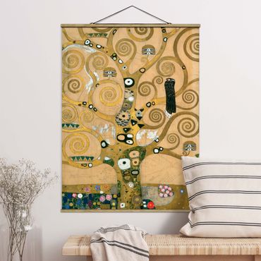 Stoffbild mit Posterleisten - Gustav Klimt - Der Lebensbaum - Hochformat 3:4