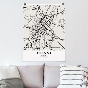 Poster - Stadtplan Vienna - Klassik - Hochformat 3:4