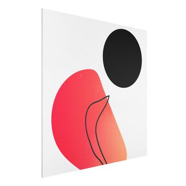 Forex Fine Art Print - Abstrakte Formen - Schwarze Sonne - Quadrat 1:1