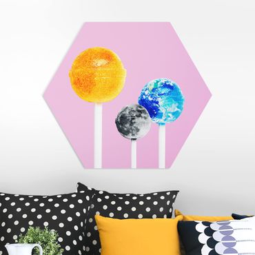 Hexagon Bild Forex - Jonas Loose - Lollipops mit Planeten