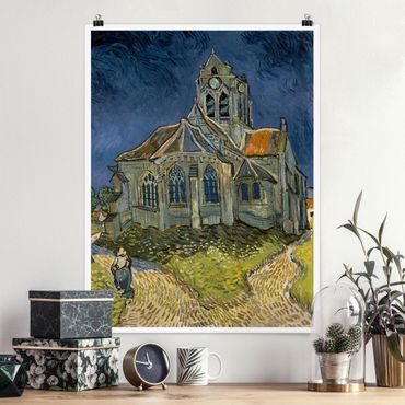 Poster - Vincent van Gogh - Kirche Auvers-sur-Oise - Hochformat 3:4