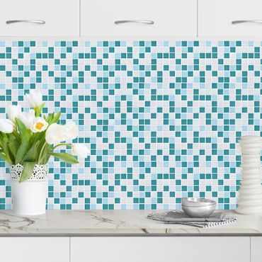 Küchenrückwand - Mosaikfliesen Türkis Blau