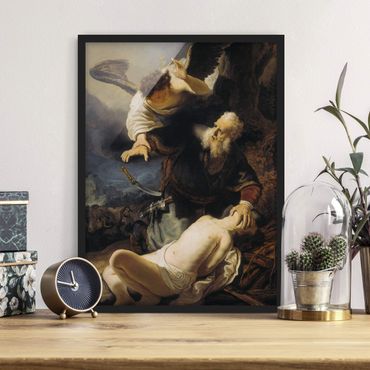 Bild mit Rahmen - Rembrandt van Rijn - Die Opferung Isaaks - Hochformat 3:4