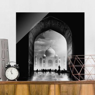 Glasbild - Das Tor zum Taj Mahal - Quadrat 1:1