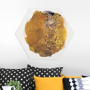Hexagon Bild Forex - Wasserfarben - Gustav Klimt - Adele Bloch-Bauer I