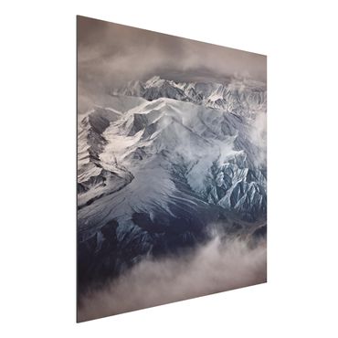 Aluminium Print - Berge von Tibet - Quadrat 1:1