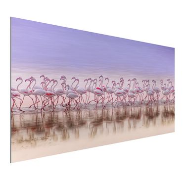 Aluminium Print - Flamingo Party - Querformat 1:2