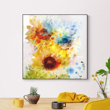 Cuadro intercambiable - Watercolour Flowers Sunflowers