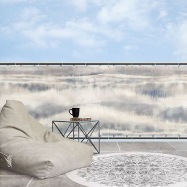 Pantalla de privacidad para balcón - Watercolour Fog Stripes