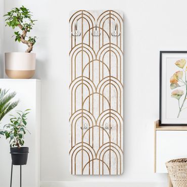 Perchero de pared panel de madera - Art Deco Pattern on Wood