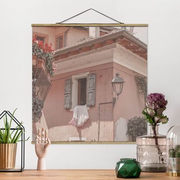Stoffbild mit Posterleisten - Bella Italia - Quadrat 1:1