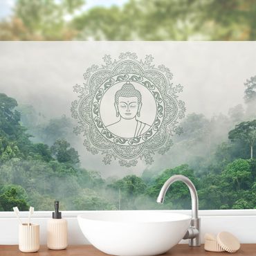 Vinilo para cristales - Buddha Mandala In Fog