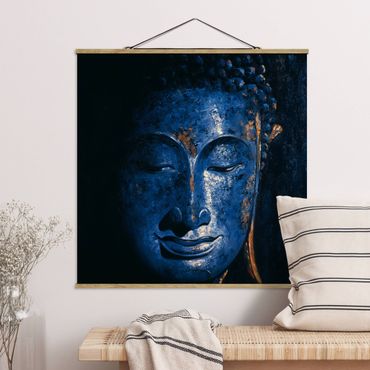 Stoffbild mit Posterleisten - Delhi Buddha - Quadrat 1:1
