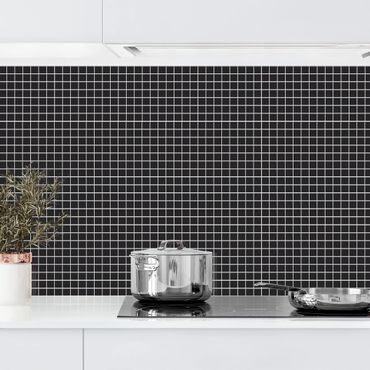 Küchenrückwand - Mosaikfliesen Schwarz Matt