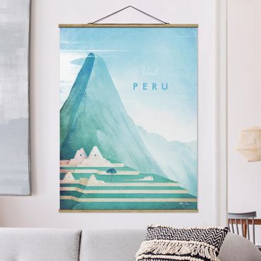 Stoffbild mit Posterleisten - Reiseposter - Peru - Hochformat 3:4