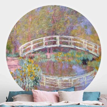 Runde Tapete selbstklebend - Claude Monet - Brücke Monets Garten