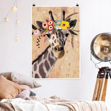 Poster - Klimt Giraffe - Hochformat 3:2