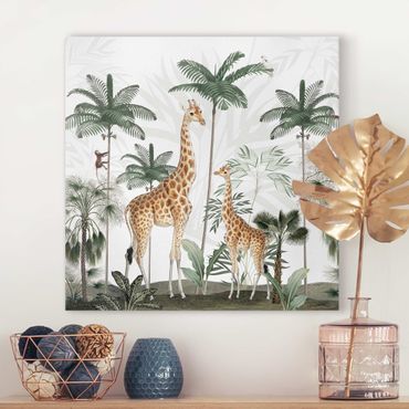 Lienzo - Elegance of the giraffes in the jungle