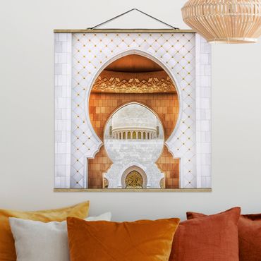 Stoffbild mit Posterleisten - Tor der Moschee - Quadrat 1:1