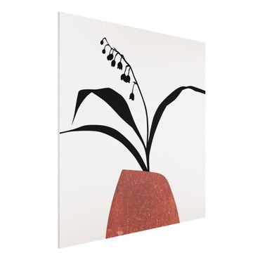 Forex Fine Art Print - Grafische Pflanzenwelt - Maiglöckchen - Quadrat 1:1