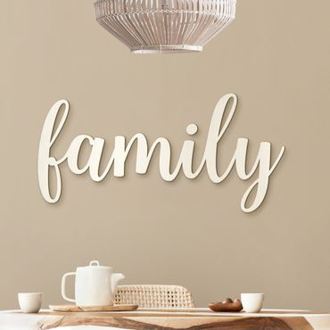 Letrero de madera en 3D para decoración de pared - Family Handlettering