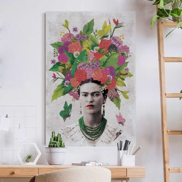 Cuadro acústico - Frida Kahlo - Flower Portrait