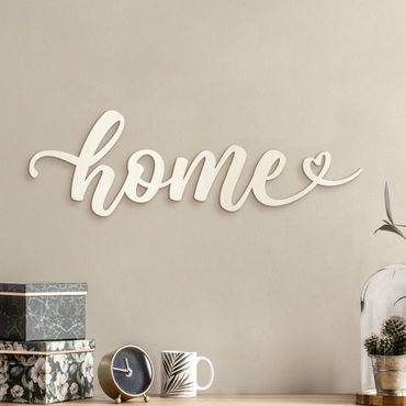 Letrero de madera en 3D para decoración de pared - home Handlettering