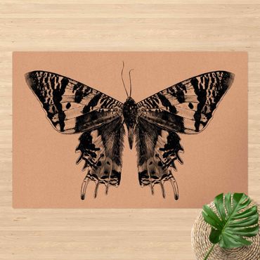 Kork-Teppich - Illustration fliegender Madagaskar Schmetterling - Querformat 3:2