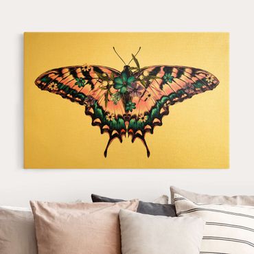 Lienzo - Illustration Floral Tiger Swallowtail