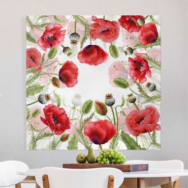Lienzo - Illustrated Poppies