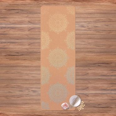 Yogamatte Kork - Indisches Mandala Pastell