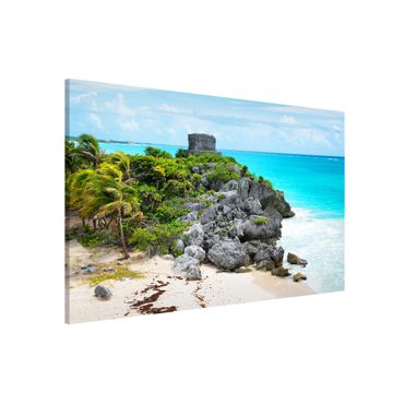 Magnettafel - Karibikküste Tulum Ruinen - Memoboard Panorama Quer