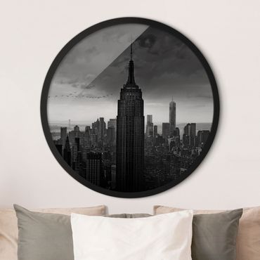Rundes Gerahmtes Bild - New York Rockefeller View