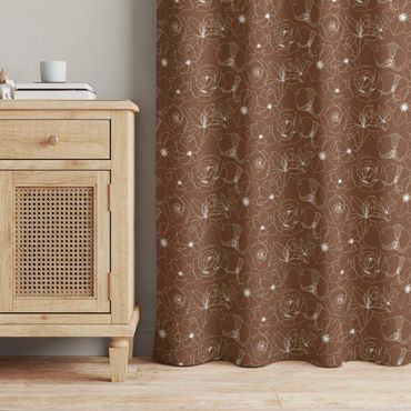 Cortina - Outline Flower Pattern - Fawn Brown