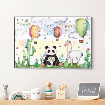 Cuadro intercambiable - Panda And Lama Watercolour