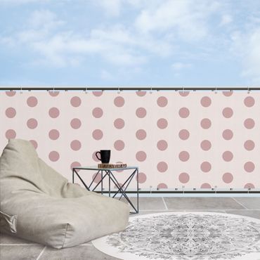 Pantalla de privacidad para balcón - Dots in Dusky Pink