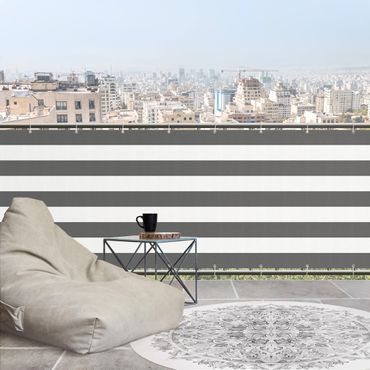 Pantalla de privacidad para balcón - Horizontal Stripes in Dark Grey
