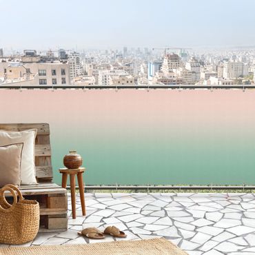 Pantalla de privacidad para balcón - Pink Green Colour Gradient