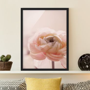 Bild mit Rahmen - Rosa Blüte im Fokus - Hochformat
