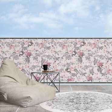 Pantalla de privacidad para balcón - Rose Petals On Pink