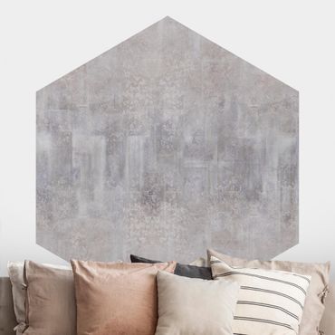 Papel pintado hexagonal - Rustic Concrete Pattern Grey