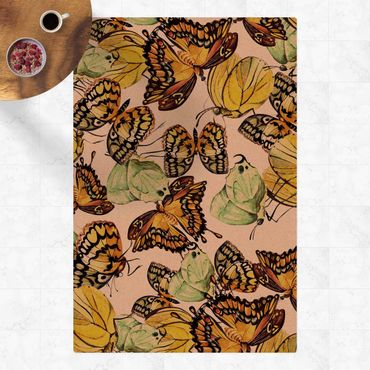 Kork-Teppich - Schwarm von Gelben Schmetterlingen - Hochformat 2:3