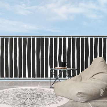 Pantalla de privacidad para balcón - Black And White Stripes