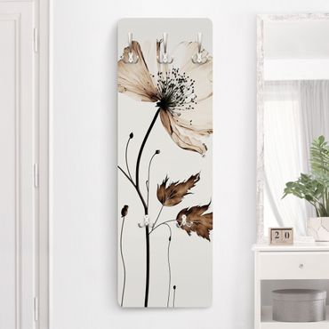 Perchero de pared panel de madera - Transparent blossom brown