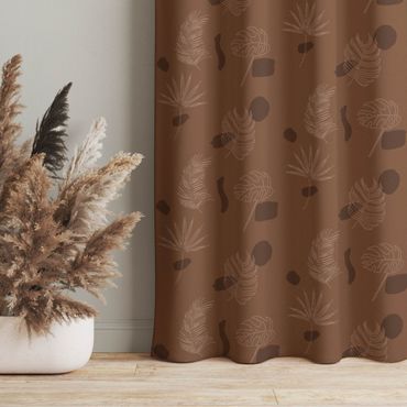 Cortina - Tropical Leaf Pattern - Fawn Brown