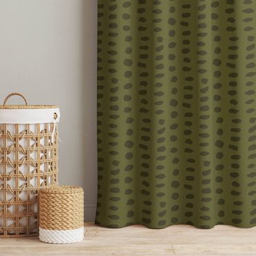 Cortina - Unequal Dots Pattern - Olive Green