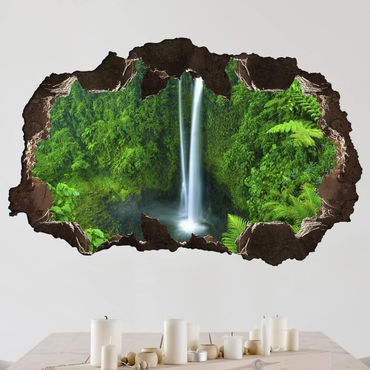 3D Wandtattoo - Paradiesischer Wasserfall - Quer 2:3