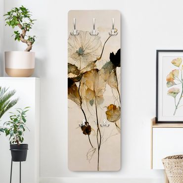 Perchero de pared panel de madera - Warm Flowers