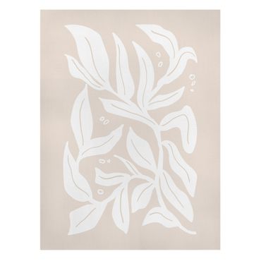 Lienzo - White branch on beige background